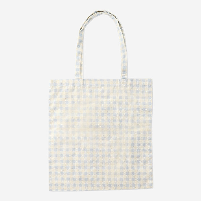 Flying Tiger Copenhagen Tavşan Desenli Mavi Kareli Bez Çanta