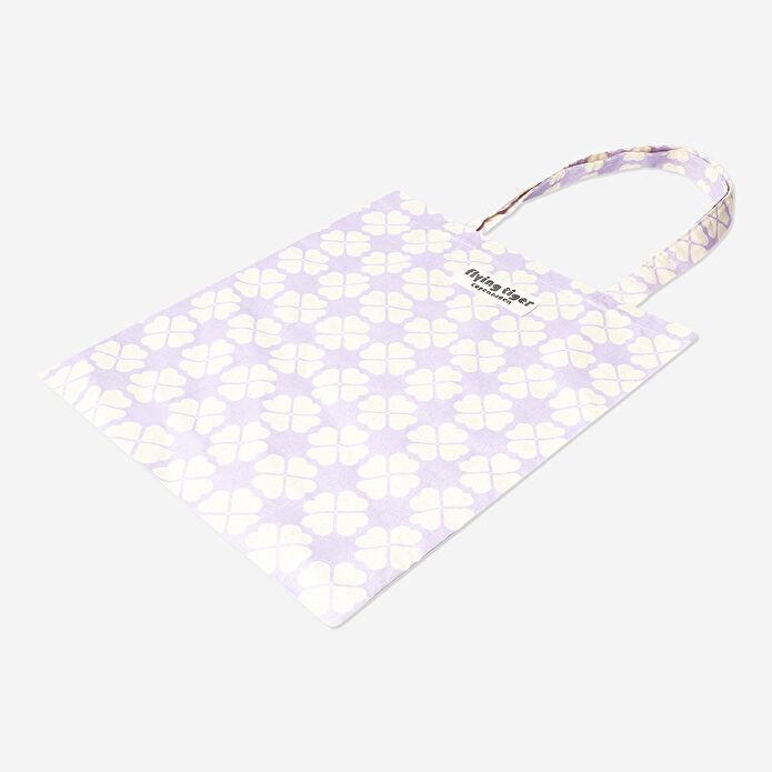 Flying Tiger Copenhagen Mor Geometrik Desenli Bez Çanta