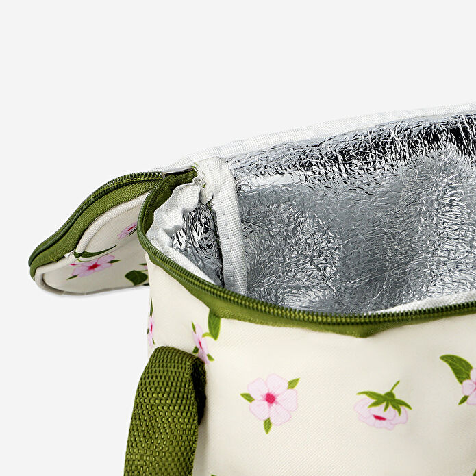 Flying Tiger Copenhagen Kiraz Çiçeği Desenli Bej Soğutucu Çanta