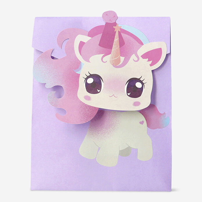 Flying Tiger Copenhagen Pembe Unicorn Şeklinde Hediye Poşeti