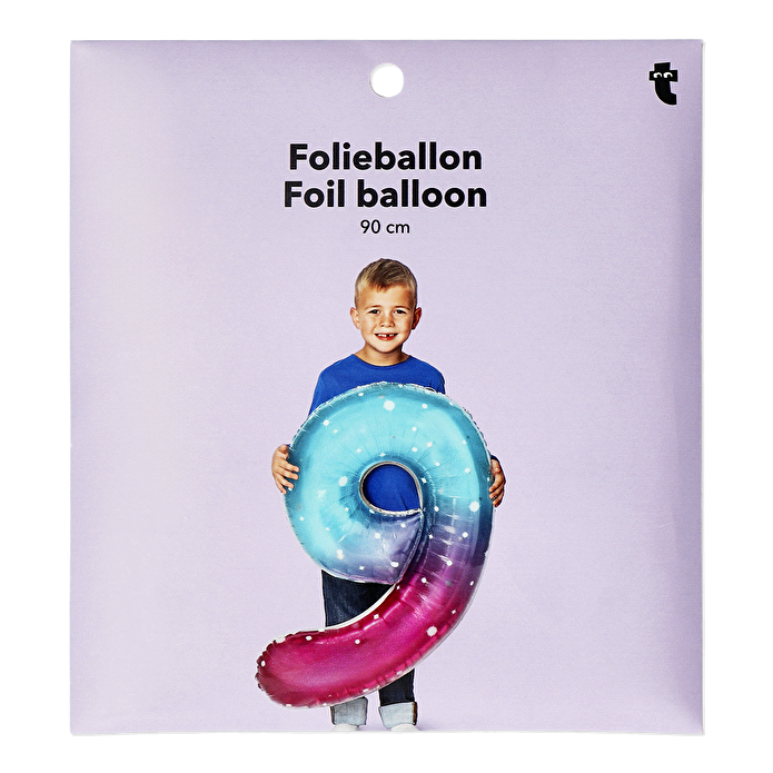 Flying Tiger Copenhagen Pembe Mavi Parlak 9 Numaralı Folyo Balon