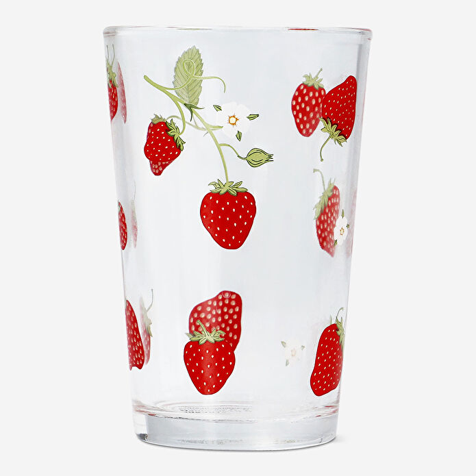 Flying Tiger Copenhagen Çilek Desenli Cam Bardak 220 ml