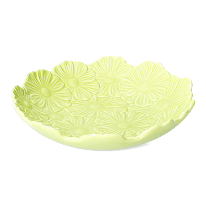 Flying Tiger Copenhagen Yeşil Çiçek Desenli Seramik Salata Kasesi