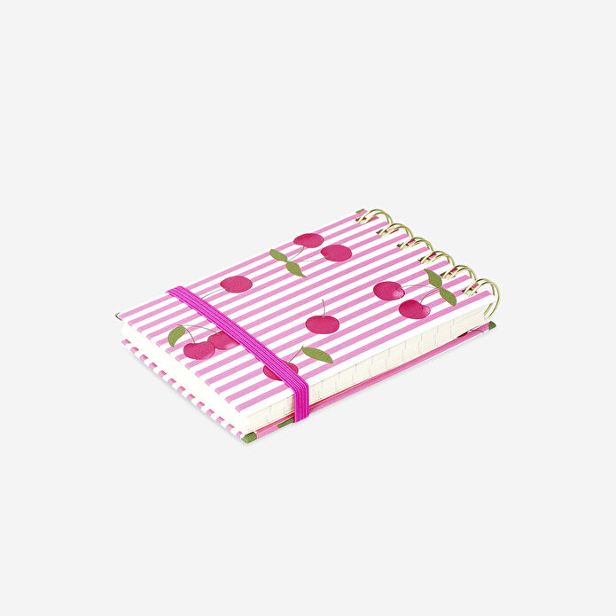 Flying Tiger Copenhagen Kiraz Desenli Pembe Spiralli Not Defteri