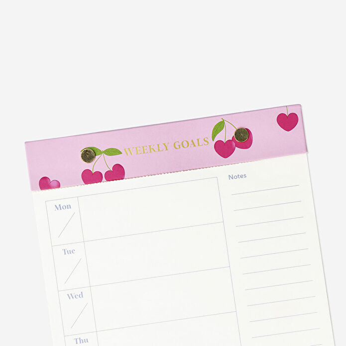 Flying Tiger Copenhagen Kiraz Desenli Pembe Haftalık Planlayıcı B5