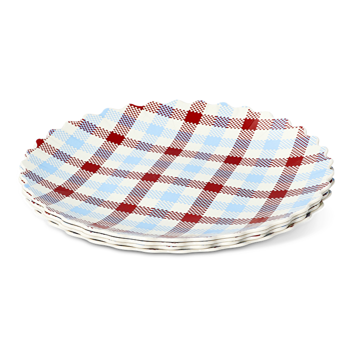 Flying Tiger Copenhagen 4'lü Kareli Plastik Tabak