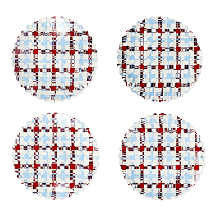 Flying Tiger Copenhagen 4'lü Kareli Plastik Tabak