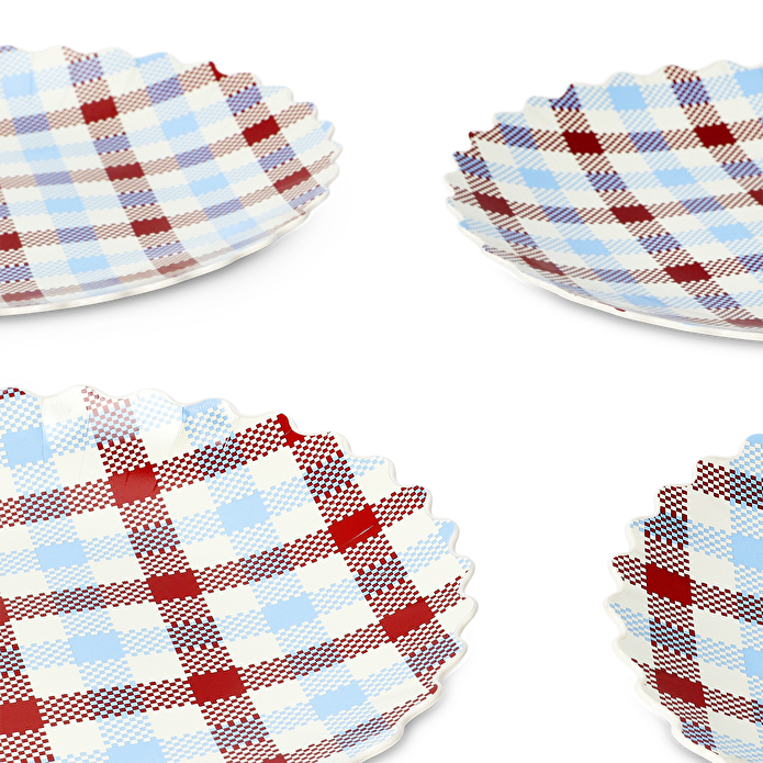 Flying Tiger Copenhagen 4'lü Kareli Plastik Tabak