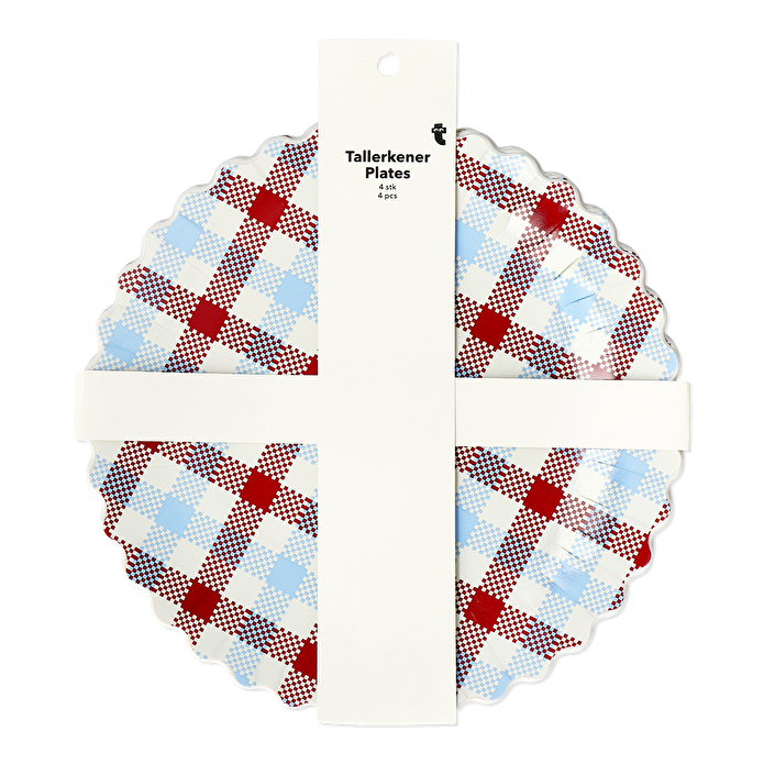 Flying Tiger Copenhagen 4'lü Kareli Plastik Tabak