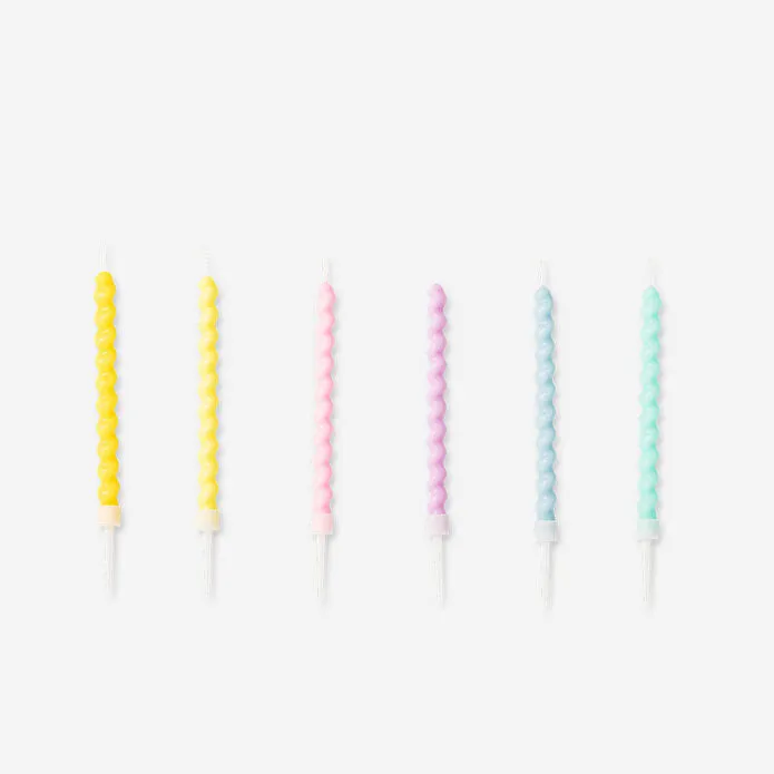 Flying Tiger Copenhagen 6'lı Çok Renkli Burgu Pasta Mumu