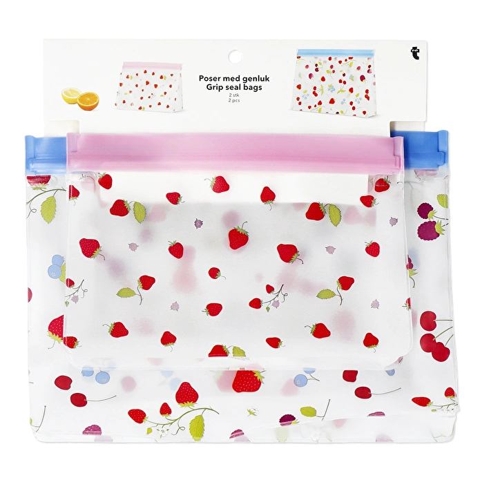 Flying Tiger Copenhagen 2'li Meyve Desenli Kilitli Poşet