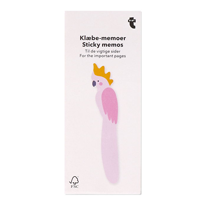 Flying Tiger Copenhagen Pembe Kuş Şeklinde Yapışkanlı Not Kağıdı