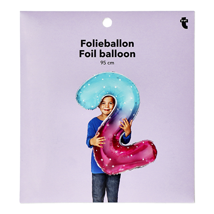 Flying Tiger Copenhagen Pembe Mavi Parlak 2 Numaralı Folyo Balon