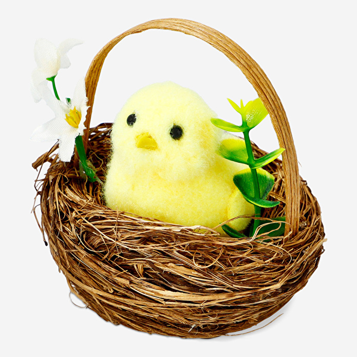 Flying Tiger Copenhagen Hasır Sepette Dekoratif Küçük Sarı Civciv