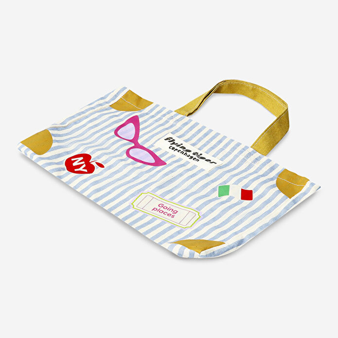 Flying Tiger Copenhagen Çocuklar İçin Mavi Çizgili Seyahat Çantası