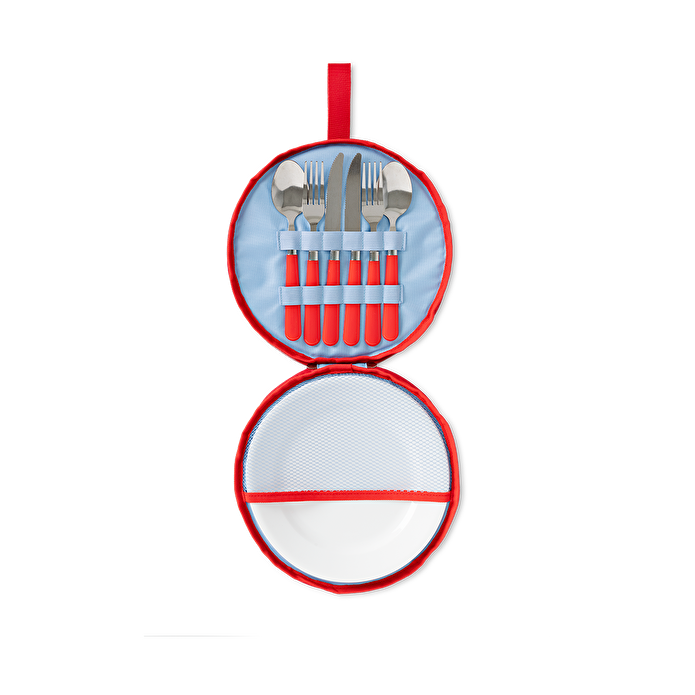 Flying Tiger Copenhagen 2 Kişilik Çantalı Tabak ve Çatal Kaşık Bıçak Seti