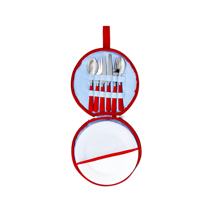 Flying Tiger Copenhagen 2 Kişilik Çantalı Tabak ve Çatal Kaşık Bıçak Seti