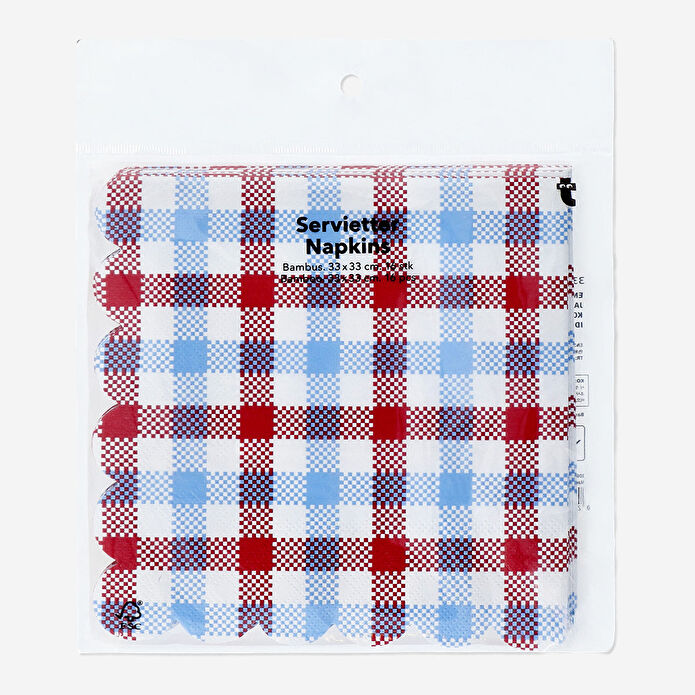 Flying Tiger Copenhagen 16'lı Kırmızı Mavi Kareli Peçete