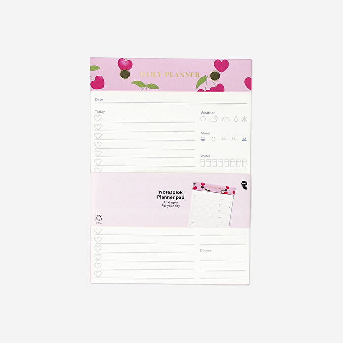 Flying Tiger Copenhagen Kiraz Desenli Pembe Günlük Planlayıcı Not Defteri
