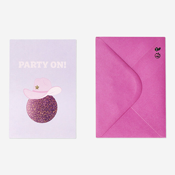 Flying Tiger Copenhagen Pembe Kovboy Şapkası Desenli Tebrik Kartı