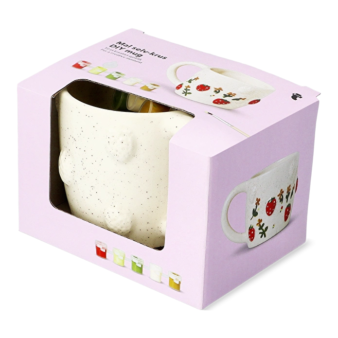 Flying Tiger Copenhagen Kendin Yap Çilek Desenli Seramik Kupa Boyama Seti