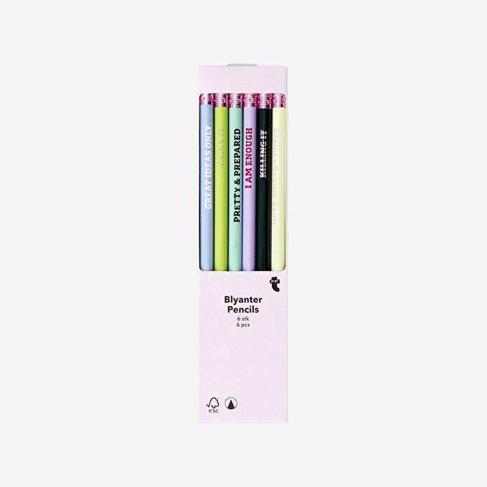 Flying Tiger Copenhagen 6'lı İlham Verici Mesaj Detaylı Kalem Seti