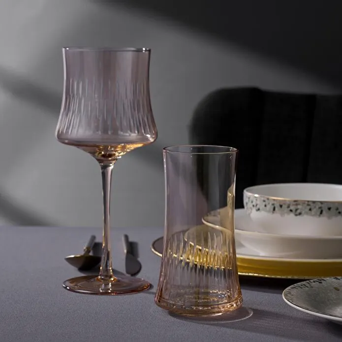 Jumbo Sandy Amber 6'lı Kadeh Takımı