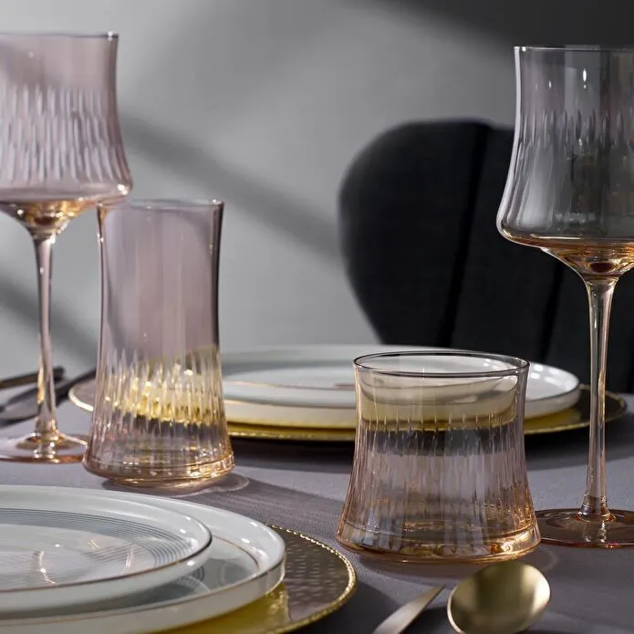 Jumbo Sandy Amber 6'lı Kadeh Takımı