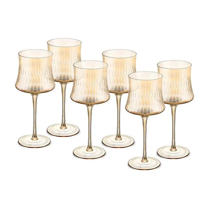 Jumbo Sandy Amber 6'lı Kadeh Takımı