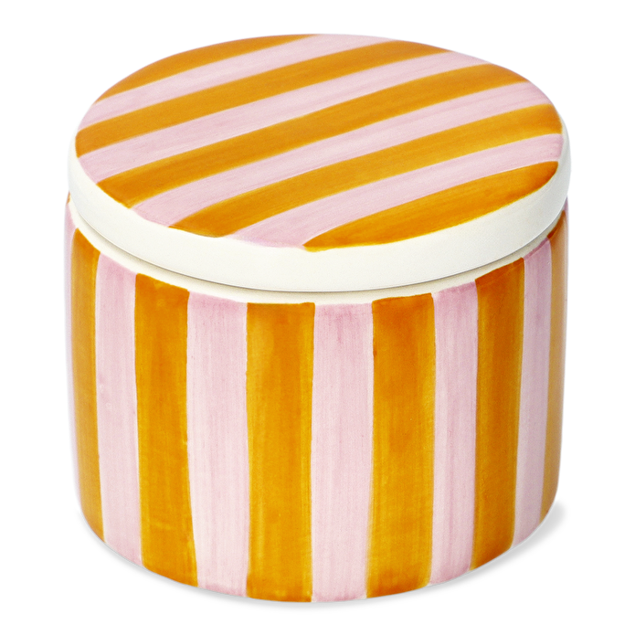 Flying Tiger Copenhagen Pembe Turuncu Kapaklı Seramik Kavanoz