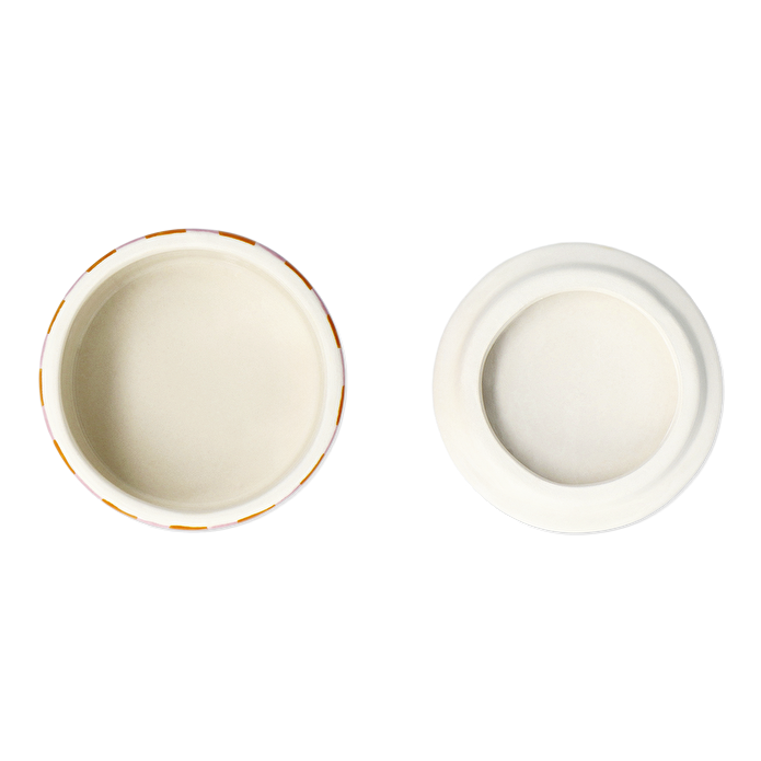 Flying Tiger Copenhagen Pembe Turuncu Kapaklı Seramik Kavanoz