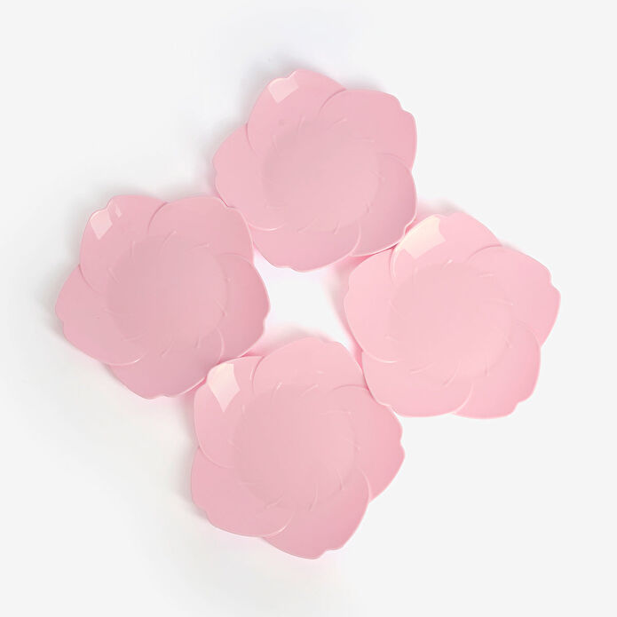 Flying Tiger Copenhagen 4'lü Pembe Çiçek Şeklinde Plastik Tabak