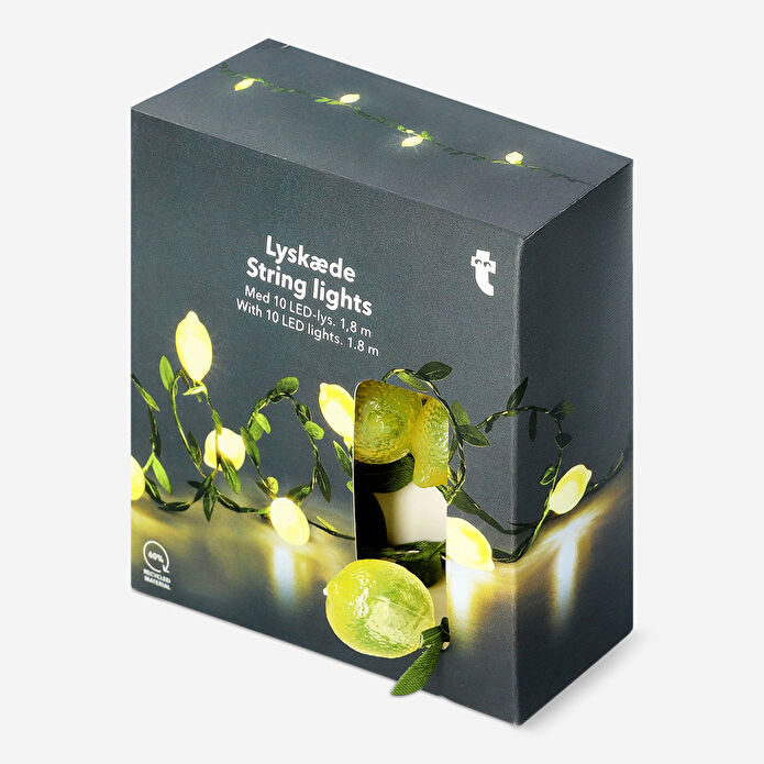 Flying Tiger Copenhagen Sarı Limon Detaylı LED Işık Zinciri