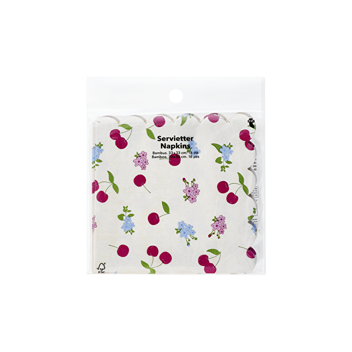 Flying Tiger Copenhagen 16'lı Kiraz Desenli Bej Peçete