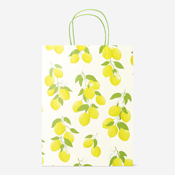 Flying Tiger Copenhagen Sarı Limon Desenli Kağıt Hediye Çantası
