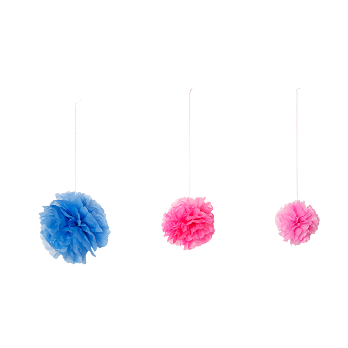 Flying Tiger Copenhagen 3'lü Çok Renkli Kağıt Ponpon Seti