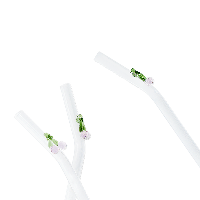 Flying Tiger Copenhagen 4'lü Kiraz Detaylı Cam Pipet