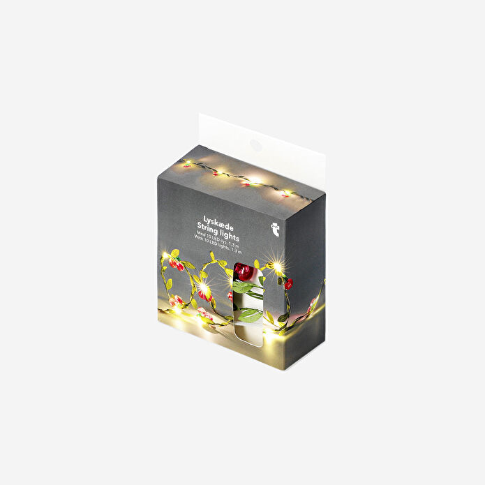 Flying Tiger Copenhagen Kırmızı Kiraz Detaylı LED Işık Zinciri