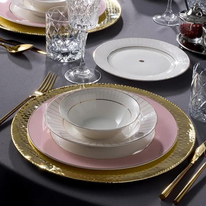Jumbo Navy 24 Parça 6 Kişilik Yemek Takımı Pink