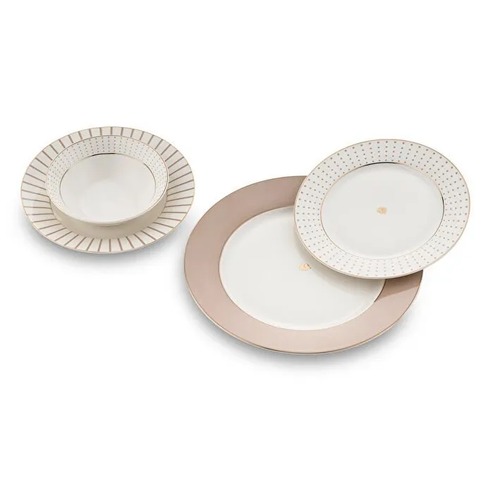 Jumbo Navy 24 Parça 6 Kişilik Yemek Takımı Beıge