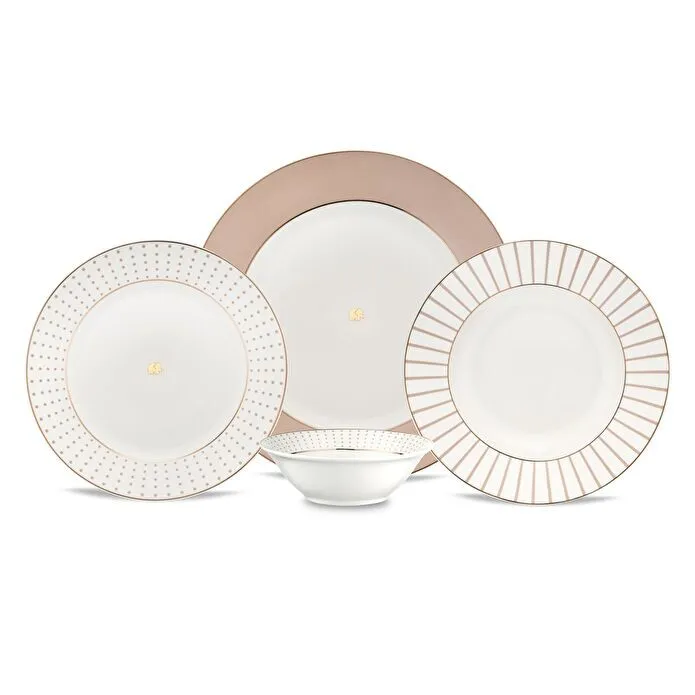 Jumbo Navy 24 Parça 6 Kişilik Yemek Takımı Beıge