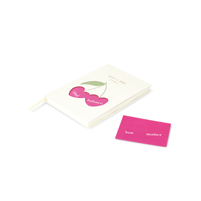 Flying Tiger Copenhagen Kiraz Desenli Beyaz Öz Bakım Günlüğü A5