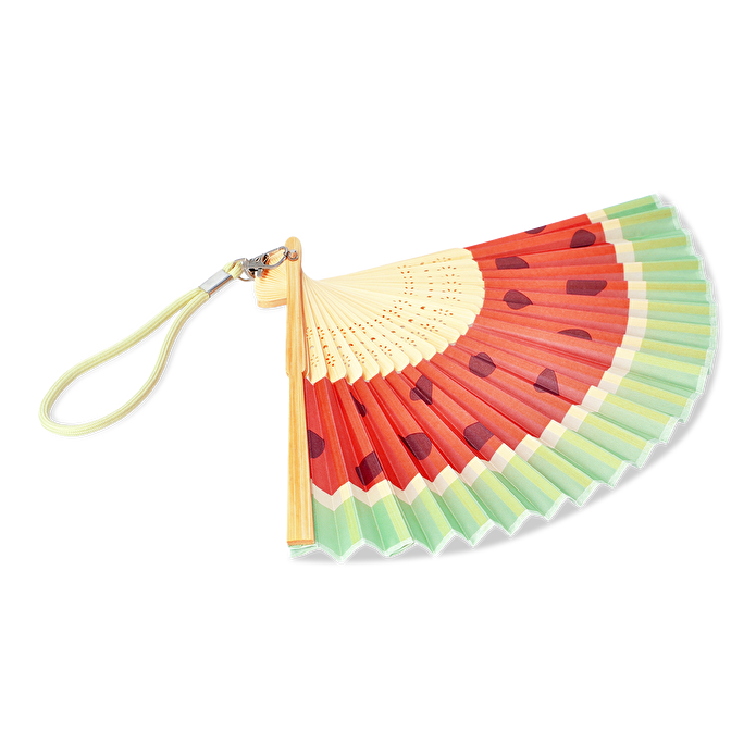 Flying Tiger Copenhagen Kırmızı Karpuz Dilimi Desenli Bambu Yelpaze