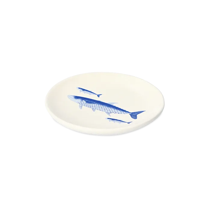 Flying Tiger Copenhagen Balık Desenli Beyaz Küçük Tabak