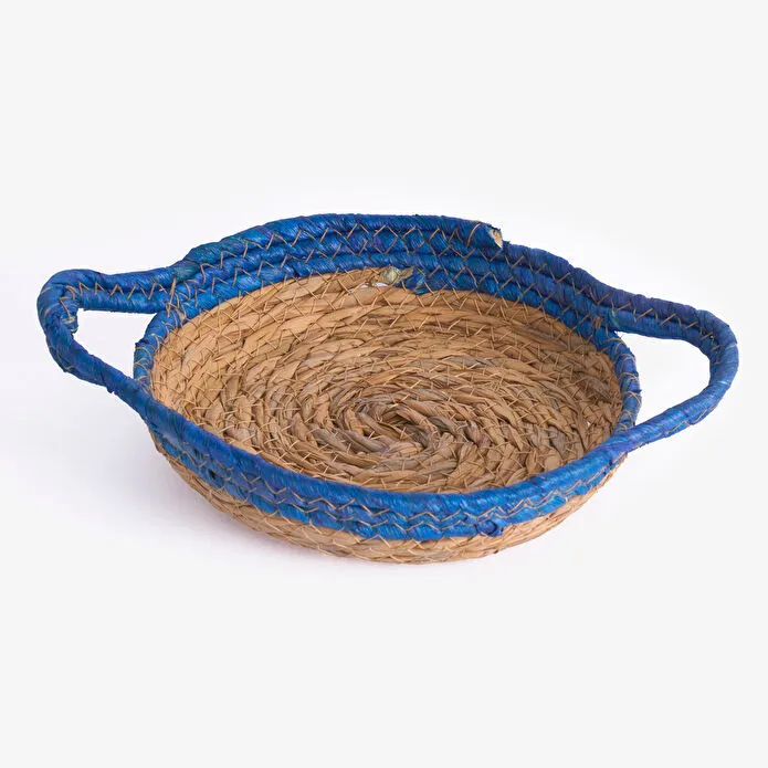 Flying Tiger Copenhagen Mavi Kenarlı Hasır Tepsi 20 cm