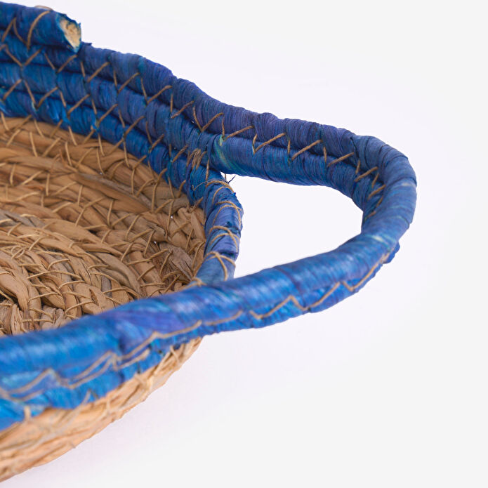 Flying Tiger Copenhagen Mavi Kenarlı Hasır Tepsi 20 cm