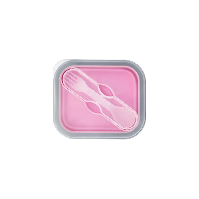 Flying Tiger Copenhagen Pembe Katlanabilir Silikon Beslenme Kabı