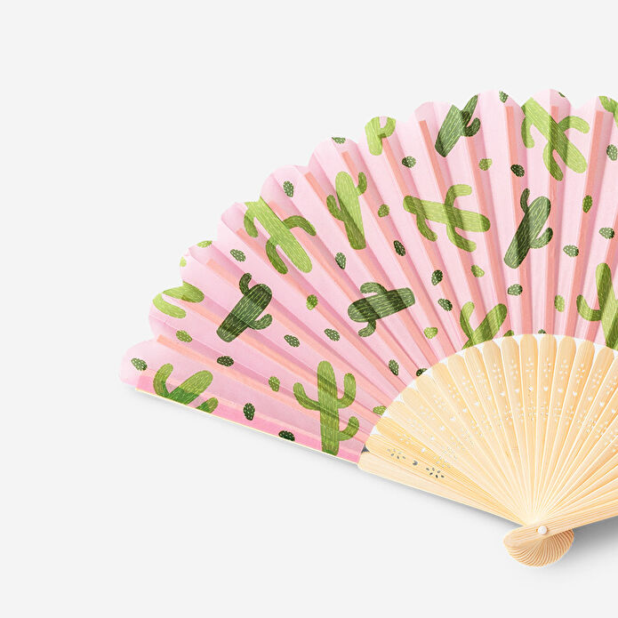 Flying Tiger Copenhagen Kaktüs Desenli Bambu Yelpaze