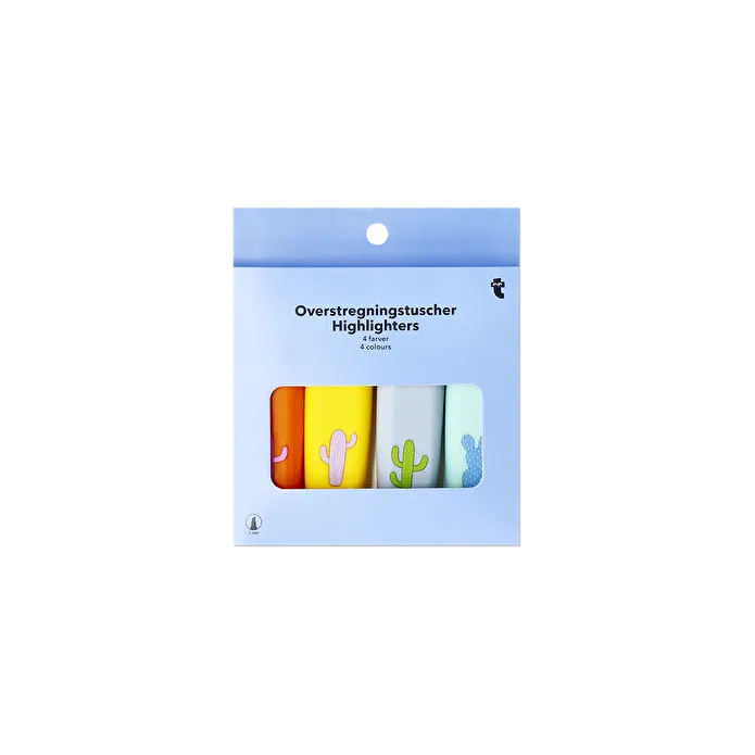 Flying Tiger Copenhagen 4'lü Kaktüs Detaylı Fosforlu Kalem