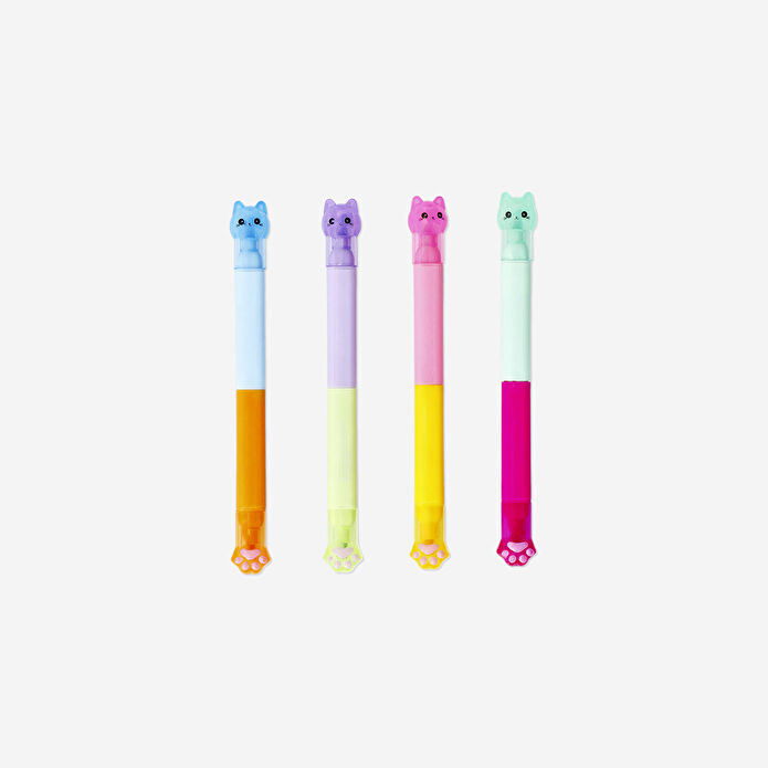 Flying Tiger Copenhagen 4'lü Çift Uçlu Pati Şeklinde Fosforlu Kalem